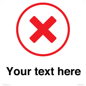 Custom plain background, red cross in a circle sign